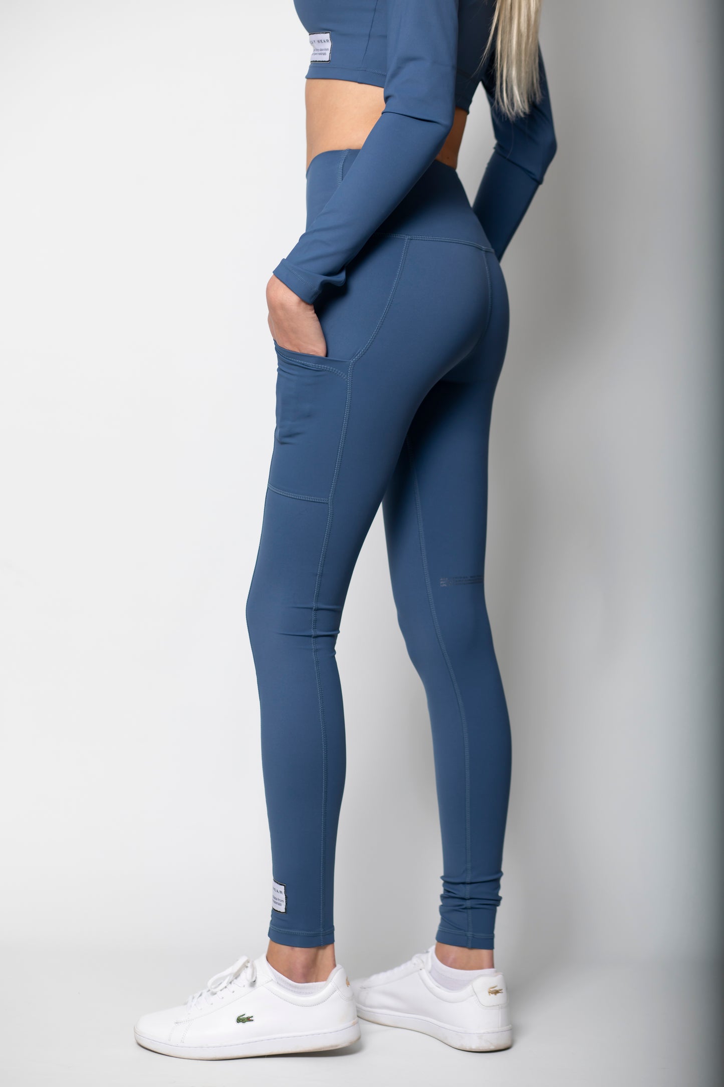 LEGGINGS WITH SIDE POCKETS - BLUE