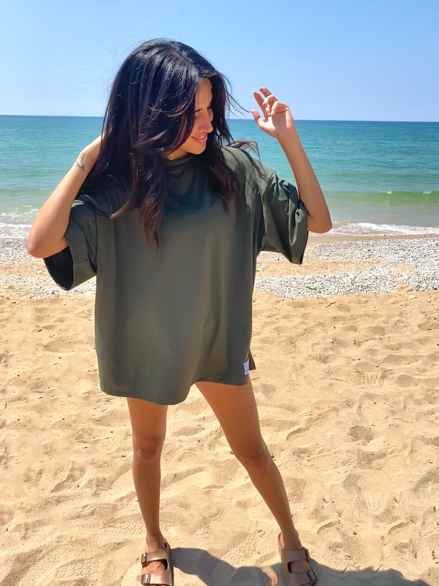 OVERSIZED T - KHAKI