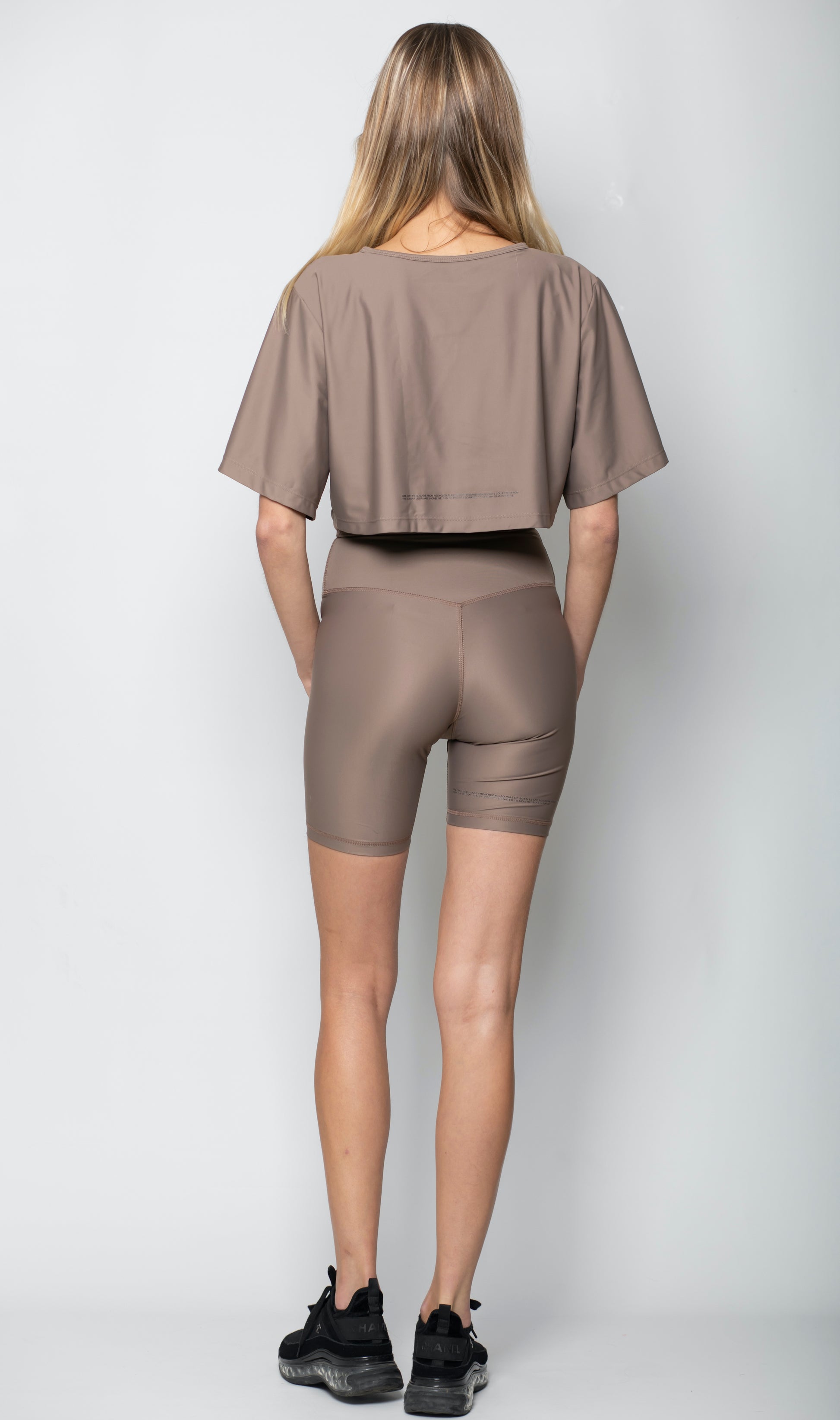 OVERSIZED CROPPED TOP - TAUPE