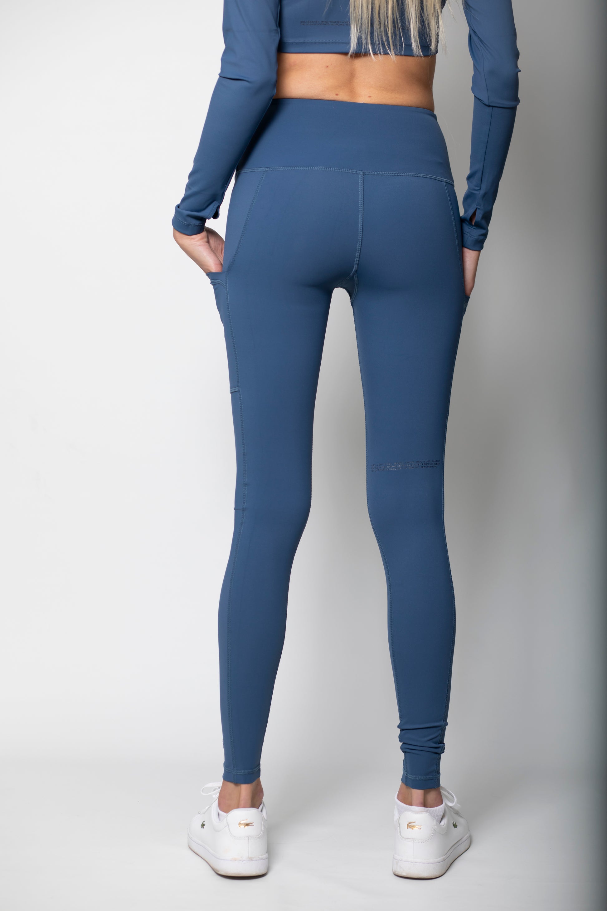 LEGGINGS WITH SIDE POCKETS - BLUE