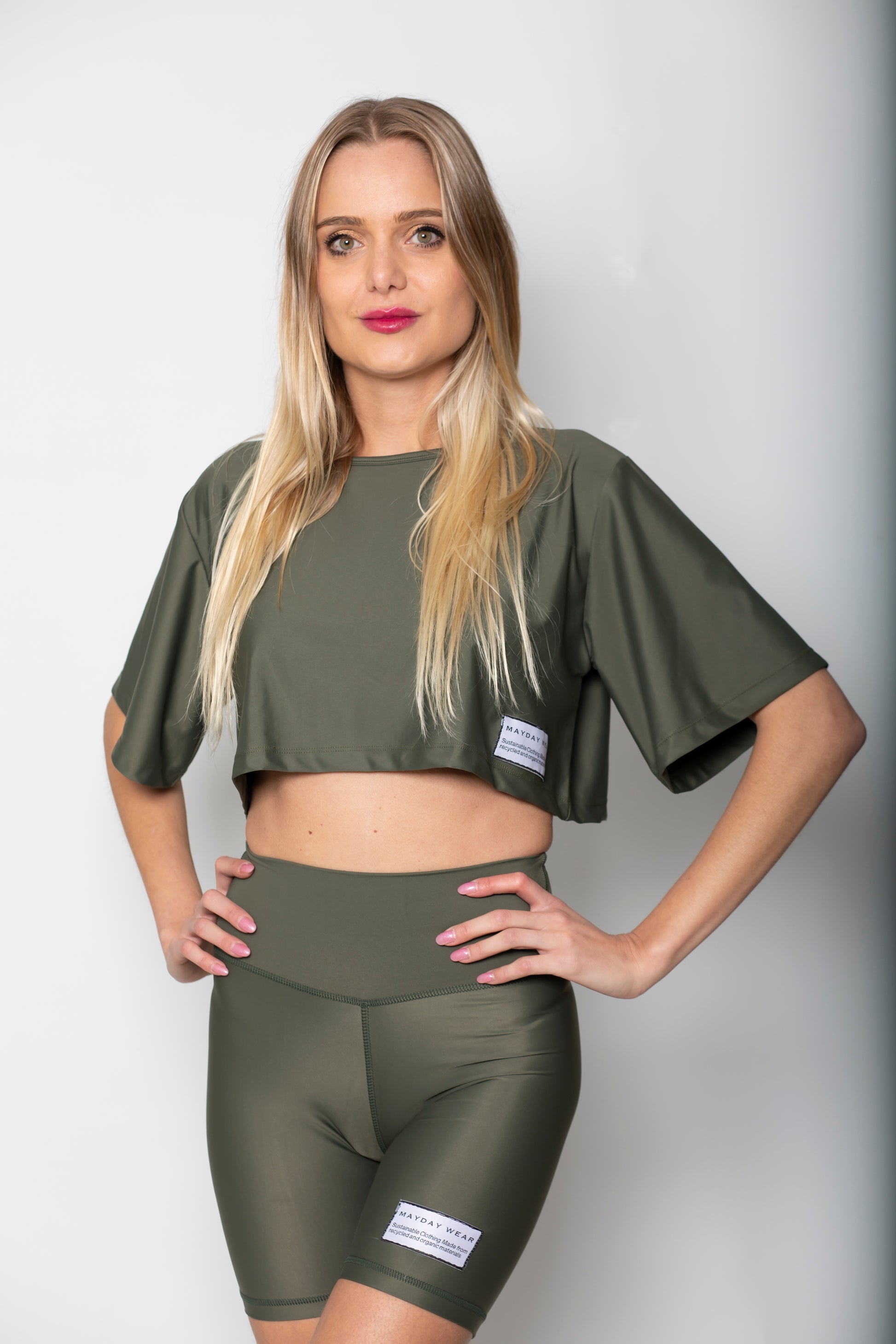 OVERSIZED CROPPED TOP - KHAKI