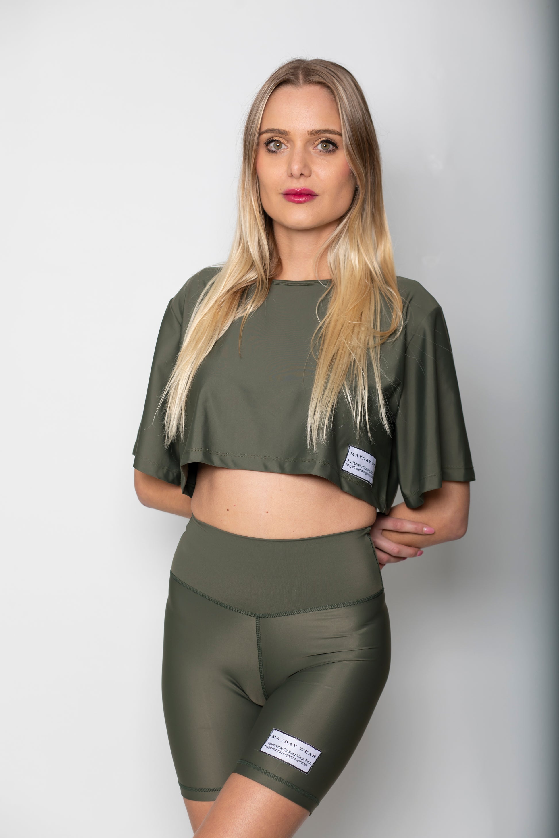 OVERSIZED CROPPED TOP - KHAKI