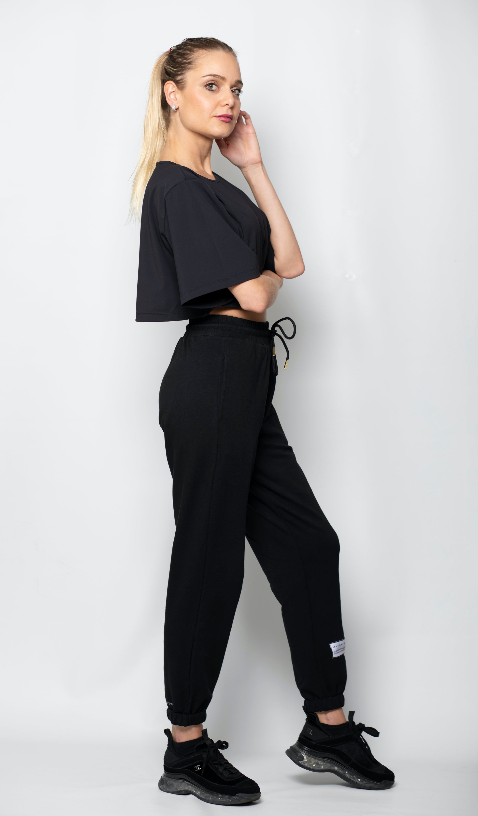 OVERSIZED CROPPED TOP - BLACK