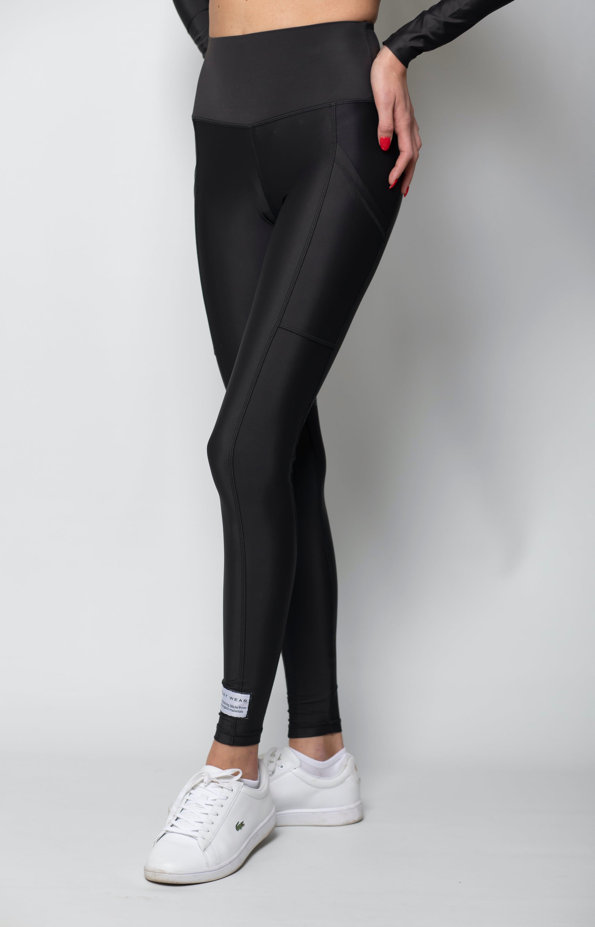 LEGGINGS WITH SIDE POCKETS - LIQUORICE